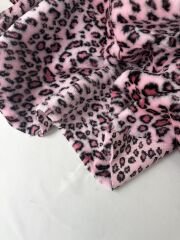 Pembe leopar desenli welsoft 150x365cm