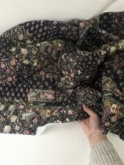 Siyah patchwork desenli kapitone kumaş en 146cm