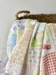 Soft Patchwork desenli çift katlı müslin