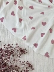 Pembe kalp desenli fitilli penye 150x200cm