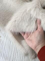 Krem rengi ithal uzun tüylü peluş 164x65cm
